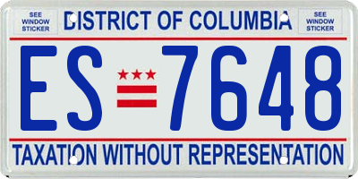 DC license plate ES7648