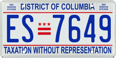 DC license plate ES7649