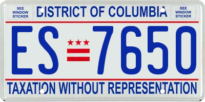 DC license plate ES7650