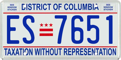 DC license plate ES7651