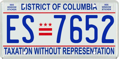 DC license plate ES7652