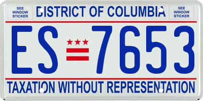 DC license plate ES7653