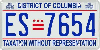 DC license plate ES7654