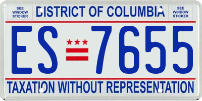 DC license plate ES7655