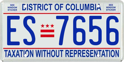 DC license plate ES7656