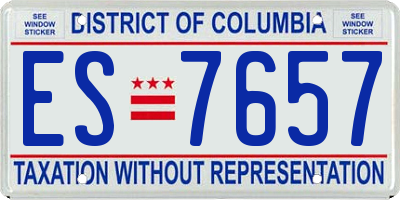 DC license plate ES7657