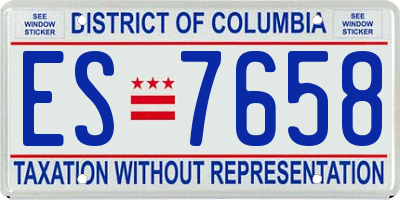 DC license plate ES7658