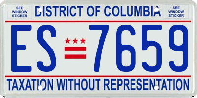 DC license plate ES7659