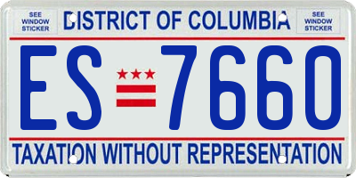 DC license plate ES7660