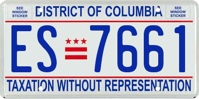 DC license plate ES7661