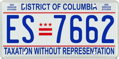 DC license plate ES7662