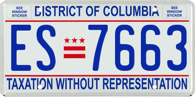 DC license plate ES7663