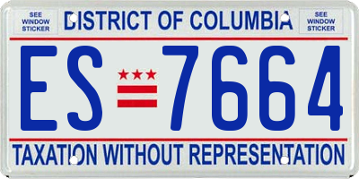 DC license plate ES7664