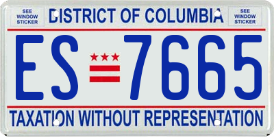 DC license plate ES7665