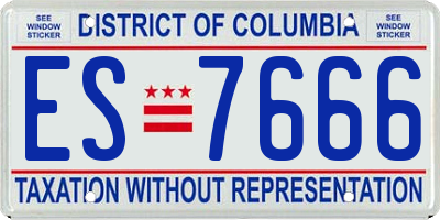 DC license plate ES7666