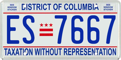 DC license plate ES7667