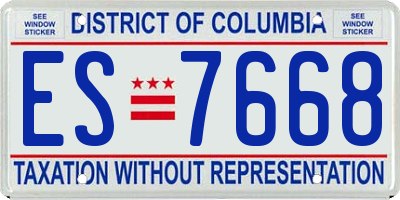 DC license plate ES7668