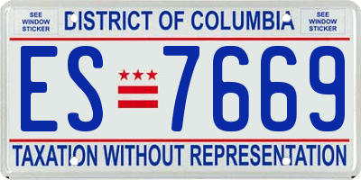 DC license plate ES7669