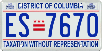 DC license plate ES7670