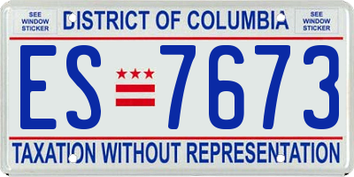 DC license plate ES7673