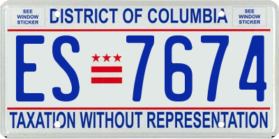 DC license plate ES7674