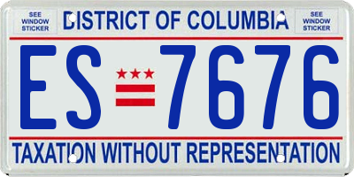 DC license plate ES7676