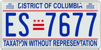 DC license plate ES7677