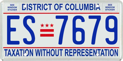 DC license plate ES7679