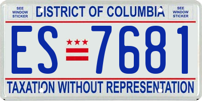 DC license plate ES7681