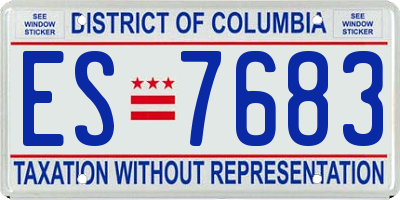 DC license plate ES7683