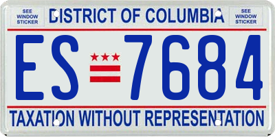 DC license plate ES7684