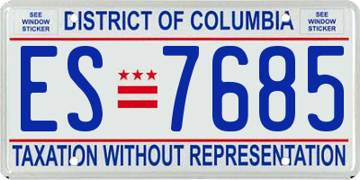 DC license plate ES7685