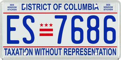 DC license plate ES7686