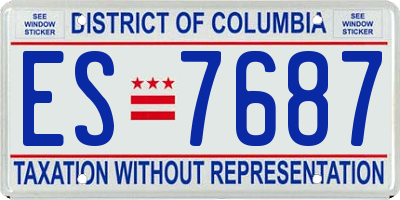 DC license plate ES7687