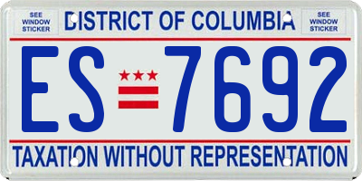 DC license plate ES7692