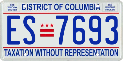 DC license plate ES7693