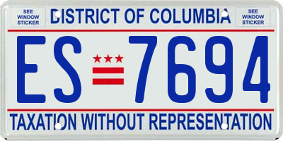 DC license plate ES7694