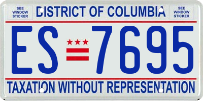 DC license plate ES7695