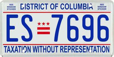 DC license plate ES7696
