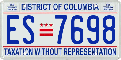 DC license plate ES7698