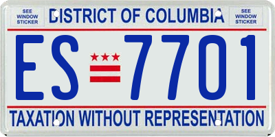 DC license plate ES7701