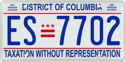 DC license plate ES7702