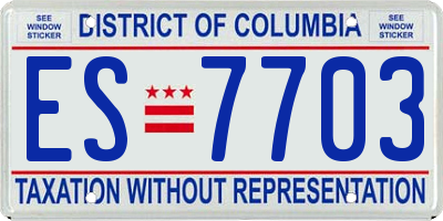 DC license plate ES7703