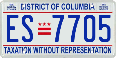 DC license plate ES7705