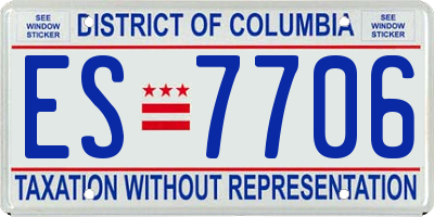 DC license plate ES7706