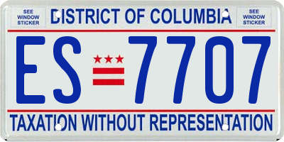 DC license plate ES7707