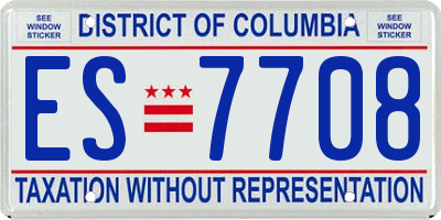 DC license plate ES7708