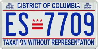 DC license plate ES7709