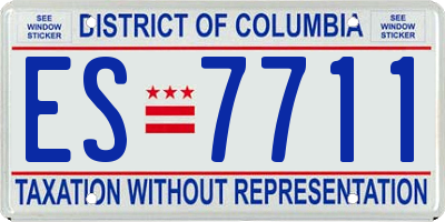 DC license plate ES7711