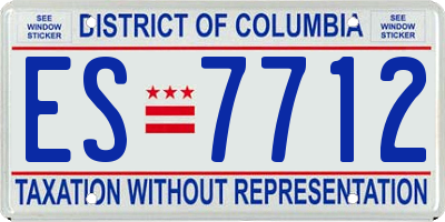 DC license plate ES7712